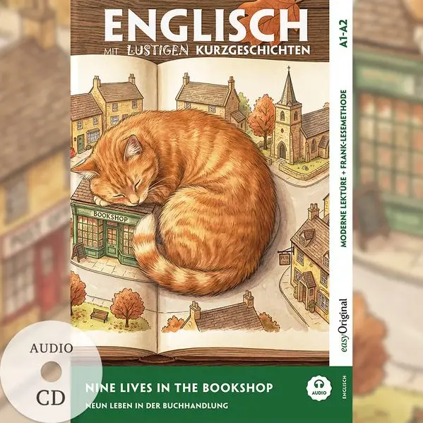 Englisch lernen mit lustigen Kurzgeschichten (A1-A2) - Nine Lives in the Bookshop (+ Audio-CD)