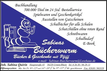 Logo: Sabinas Bücherwurm