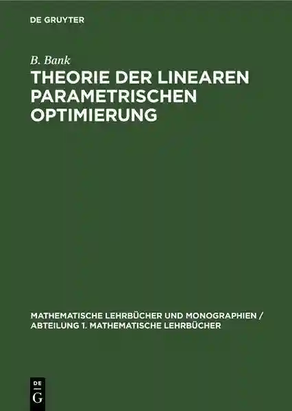 Reihe: Mathematische Lehrbücher und Monographien / Abteilung 1. Mathematische Lehrbücher